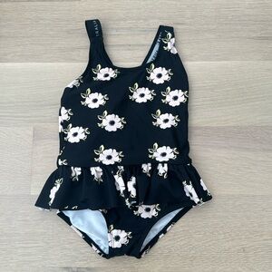 Tiny Tribe Pink Floral Cross Back One-Piece Swimsuit (Size 4)